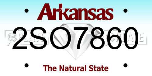 2SO7860 Arkansas License Plate