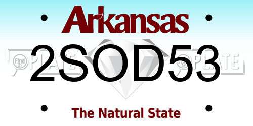 2SOD53 Arkansas License Plate