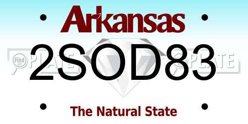 2SOD83 Arkansas License Plate