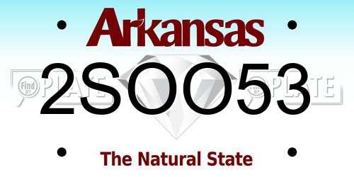 2SOO53 Arkansas License Plate