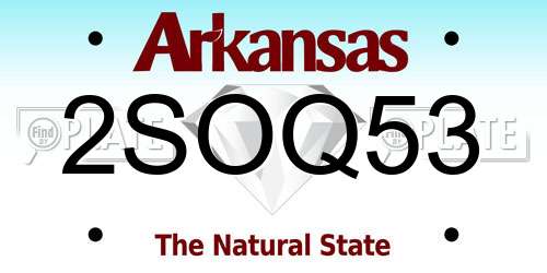 2SOQ53 Arkansas License Plate