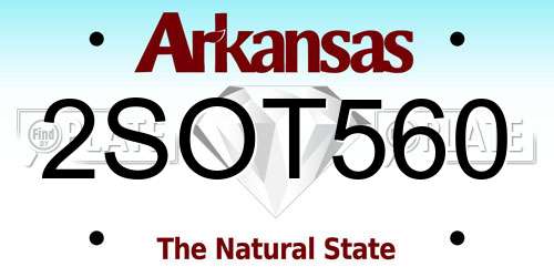2SOT560 Arkansas License Plate