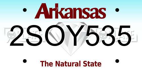 2SOY535 Arkansas License Plate