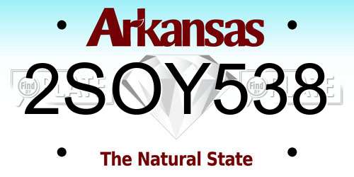 2SOY538 Arkansas License Plate