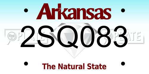 2SQ083 Arkansas License Plate