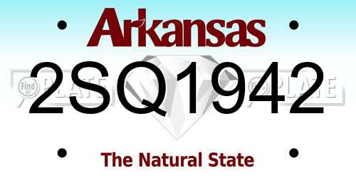2SQ1942 Arkansas License Plate
