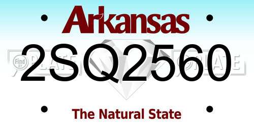 2SQ2560 Arkansas License Plate