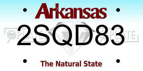 2SQD83 Arkansas License Plate