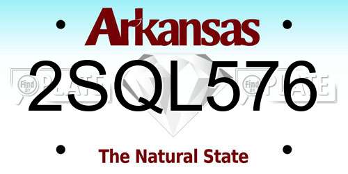 2SQL576 Arkansas License Plate