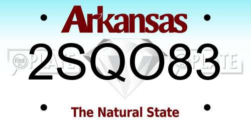 2SQO83 Arkansas License Plate