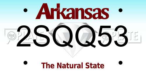 2SQQ53 Arkansas License Plate