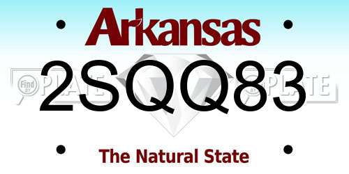 2SQQ83 Arkansas License Plate