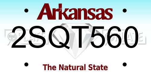 2SQT560 Arkansas License Plate