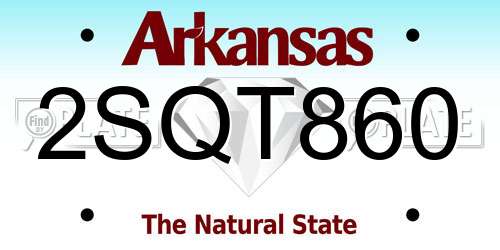 2SQT860 Arkansas License Plate