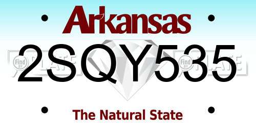 2SQY535 Arkansas License Plate
