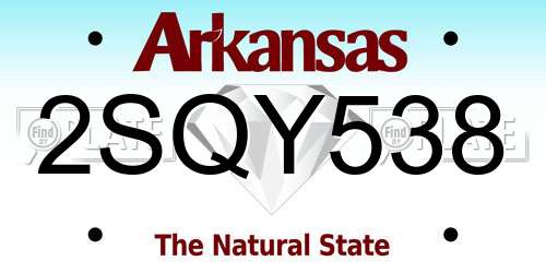 2SQY538 Arkansas License Plate