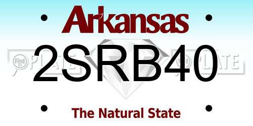 2SRB40 Arkansas License Plate
