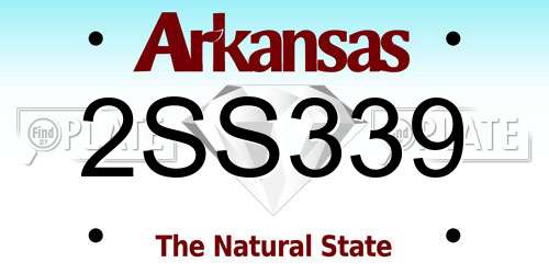 2SS339 Arkansas License Plate