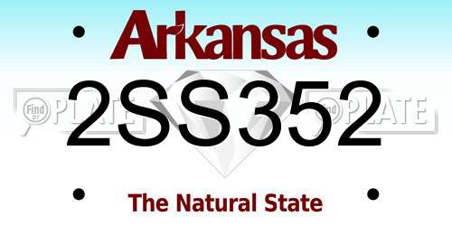 2SS352 Arkansas License Plate
