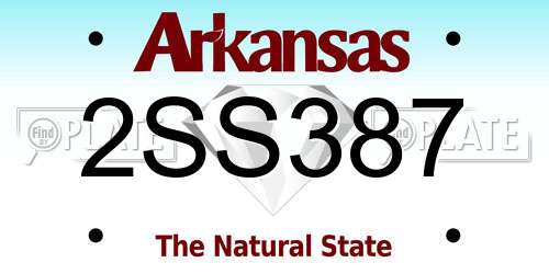 2SS387 Arkansas License Plate