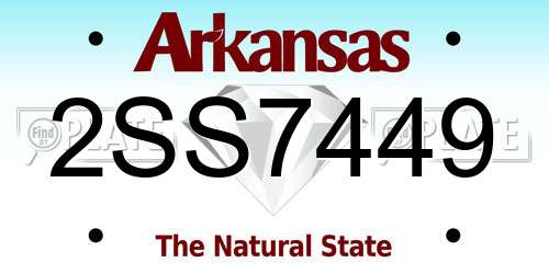 2SS7449 Arkansas License Plate
