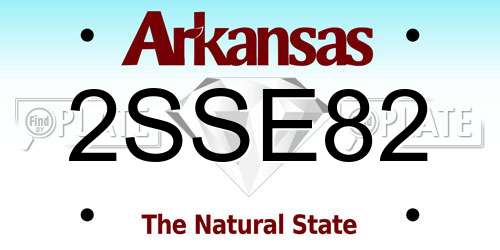 2SSE82 Arkansas License Plate