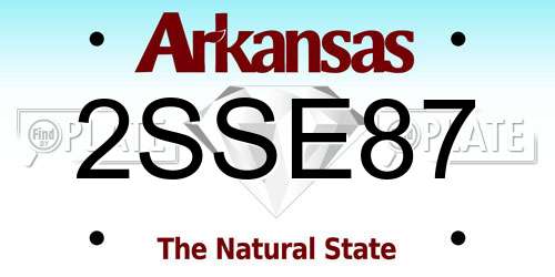 2SSE87 Arkansas License Plate