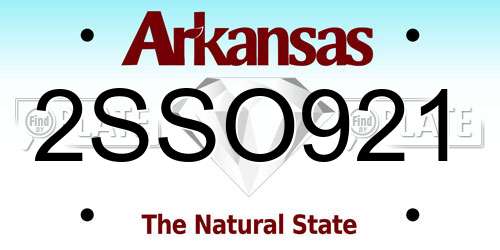 2SSO921 Arkansas License Plate