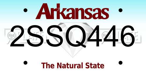 2SSQ446 Arkansas License Plate