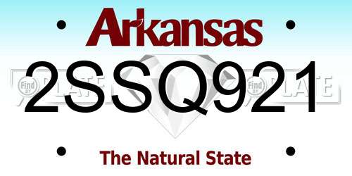 2SSQ921 Arkansas License Plate