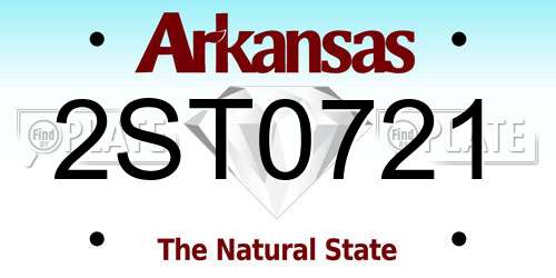 2ST0721 Arkansas License Plate