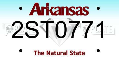 2ST0771 Arkansas License Plate