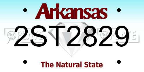 2ST2829 Arkansas License Plate