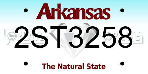 2ST3258 Arkansas License Plate