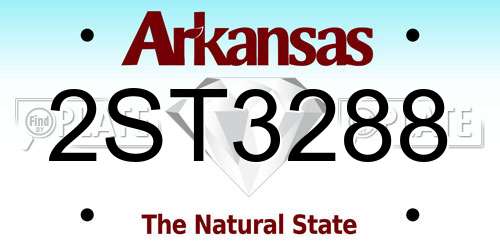 2ST3288 Arkansas License Plate