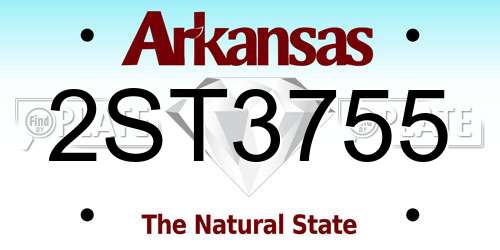 2ST3755 Arkansas License Plate