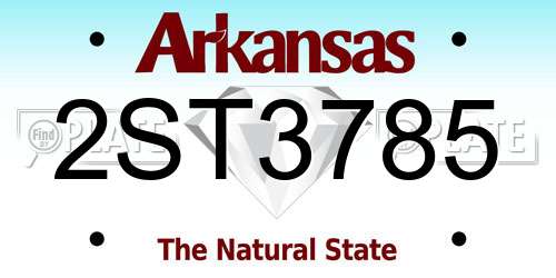 2ST3785 Arkansas License Plate