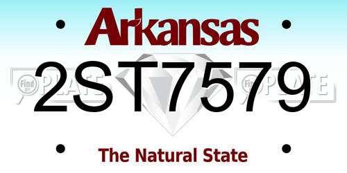 2ST7579 Arkansas License Plate