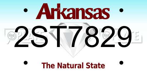 2ST7829 Arkansas License Plate