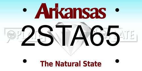 2STA65 Arkansas License Plate