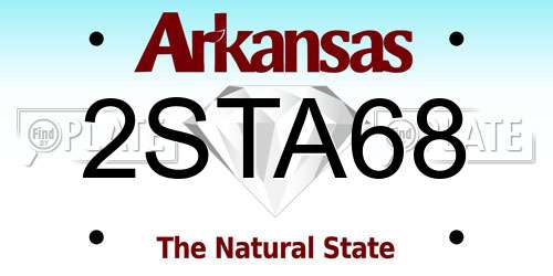 2STA68 Arkansas License Plate