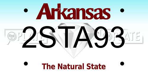 2STA93 Arkansas License Plate