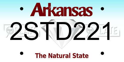 2STD221 Arkansas License Plate