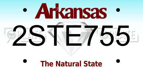 2STE755 Arkansas License Plate