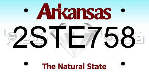 2STE758 Arkansas License Plate