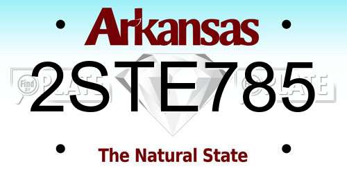 2STE785 Arkansas License Plate