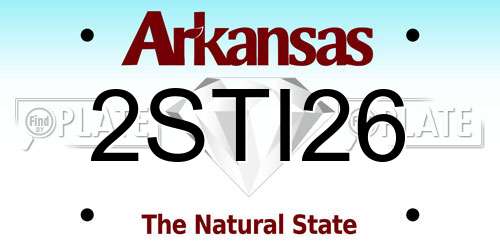 2STI26 Arkansas License Plate