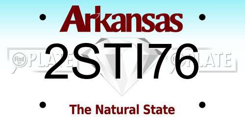 2STI76 Arkansas License Plate