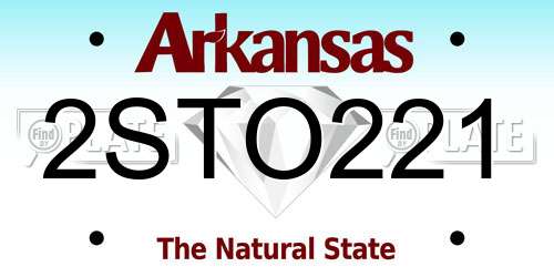 2STO221 Arkansas License Plate