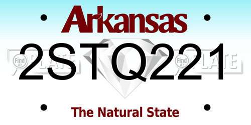 2STQ221 Arkansas License Plate